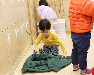 画像:登園の様子